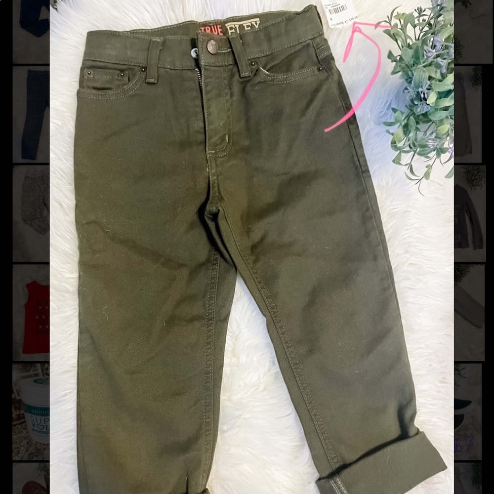 Boys size 6 army green jeans